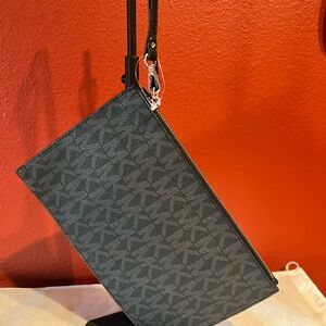 MK Black Large Wristlet
